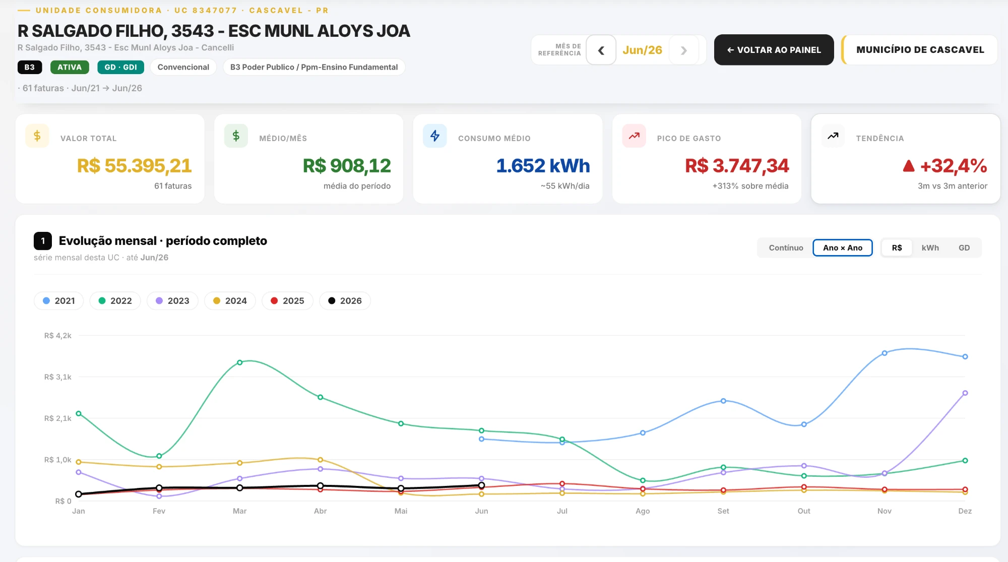 Vision PRO — dossiê da unidade consumidora